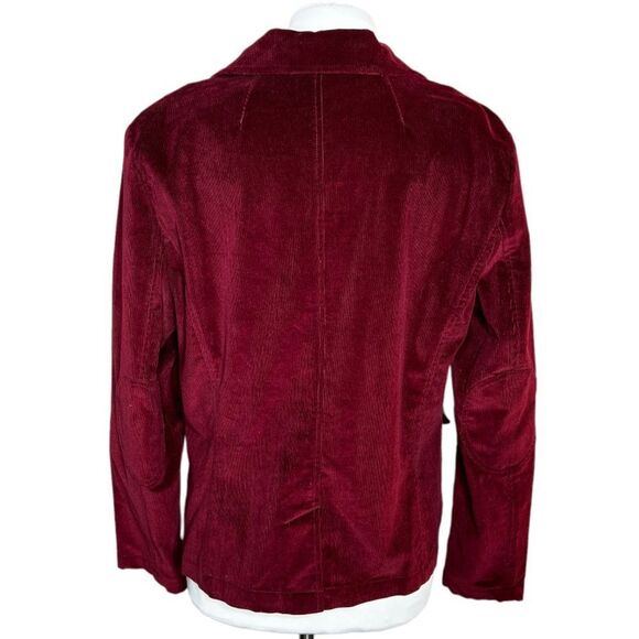 VINTAGE Caslon Stretch Corduroy One Button Wide Lapel Elbow Patch Blazer Jacket - Picture 3 of 8